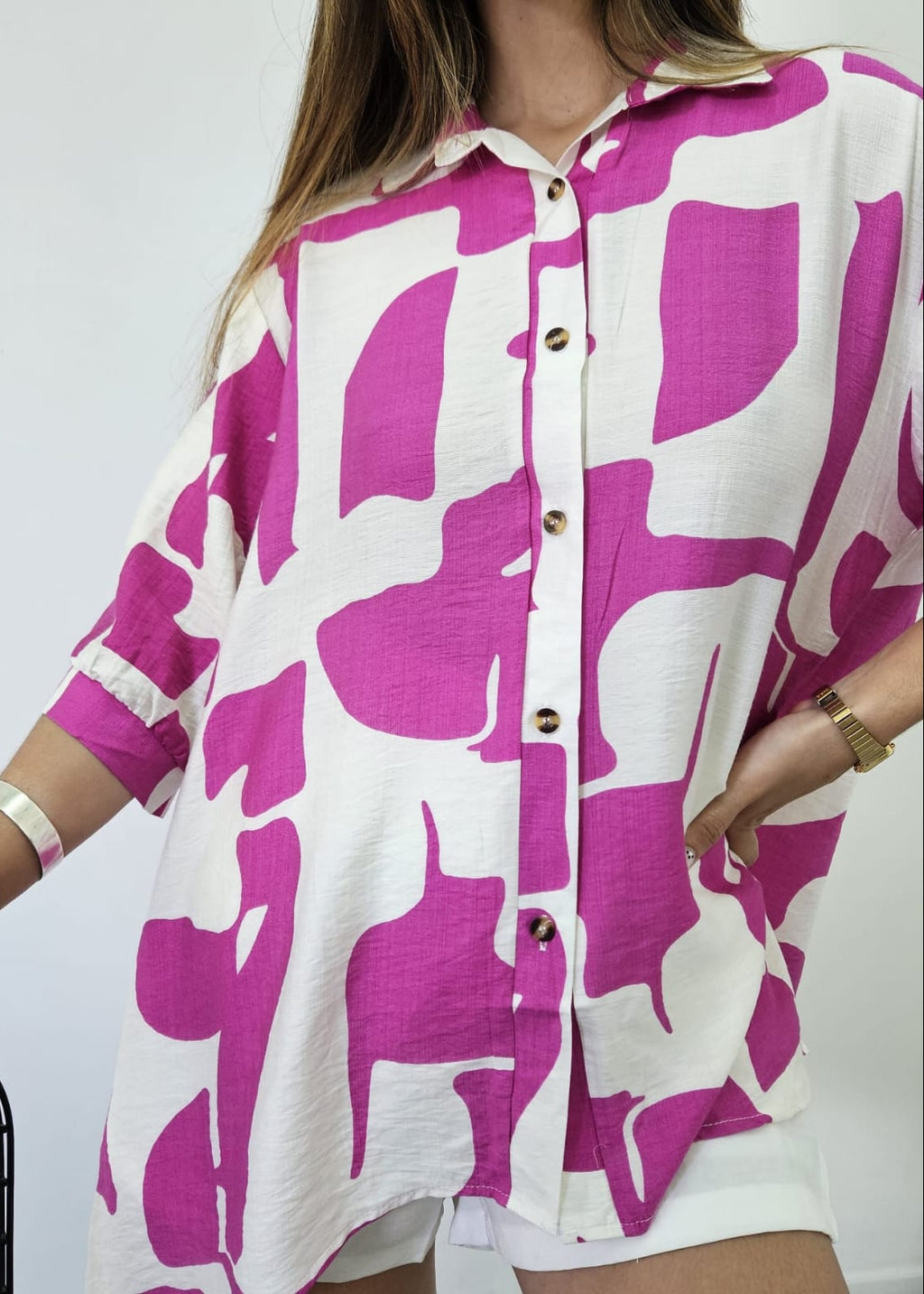 Camisa Oversize Abstracta OLIVÉA