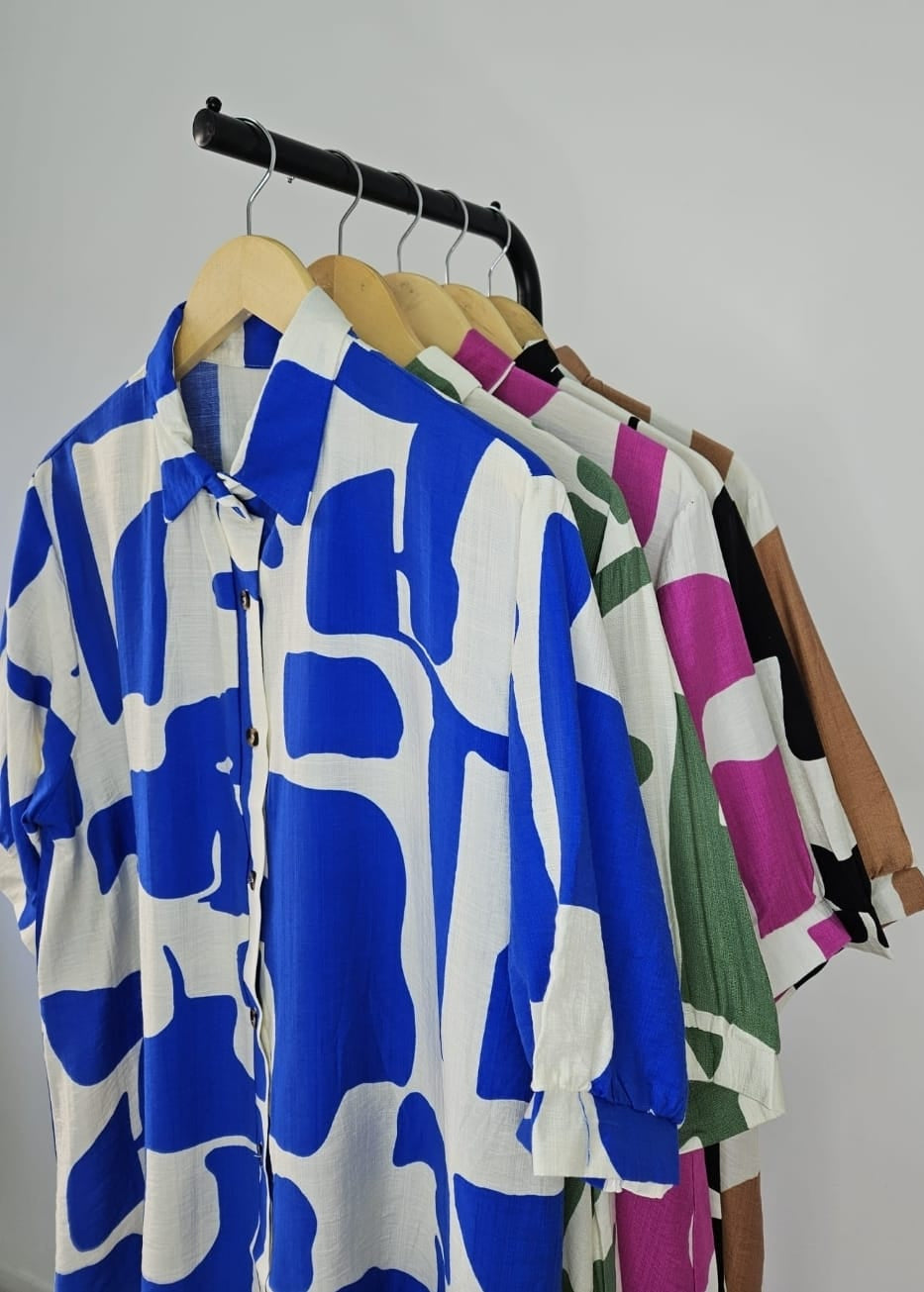 Camisa Oversize Abstracta OLIVÉA